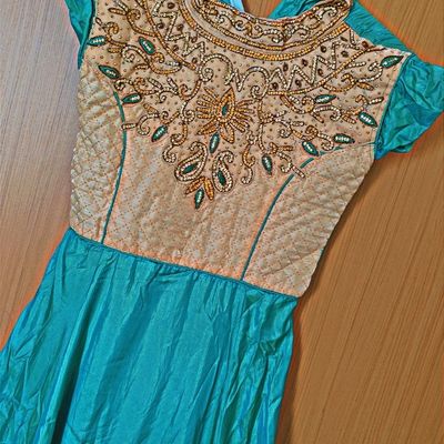 Buy Jade Green Crepe Gown With A Detachable Embroidered Waist Belt KALKI  Fashion India