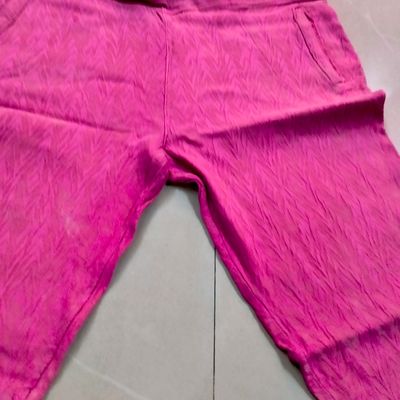 Jeans & Trousers, Brand New Dark Pink Jeggings (Self Print)