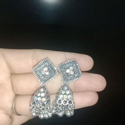 Platinum jhumka sale