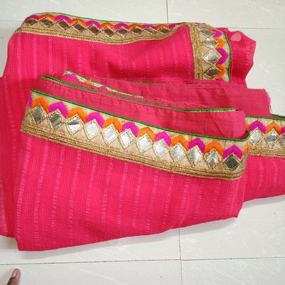 Women's Georgette Pink Solid Celebrity Saree With Blouse Piece - SareeMall  | Georgette sarees, Blouse piece, Fashion