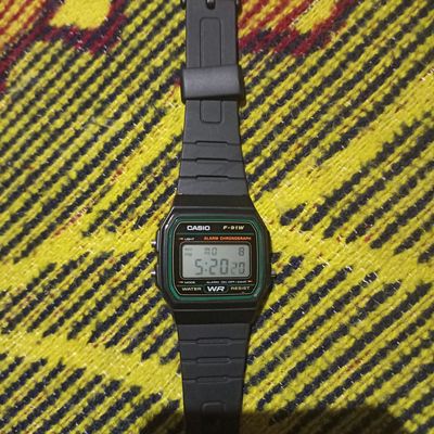 Casio Watch gold Detail With Lime Green Screen Mod F-91W, the Limey - Etsy