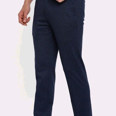 Buy U.S. Polo Assn. Men Navy Flat Front Patterned Weave Formal Trousers  online