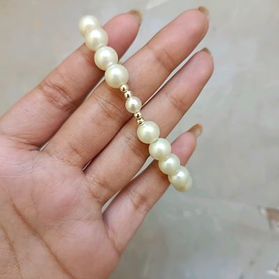 Aobei Pearl Handmade Wrap Bracelet in Five Laps with Leather & White  Baroque Freshwater Pearl, Pearl Bracelet, ETS-B0033