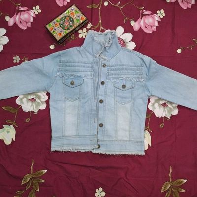 Buy UTH By Roadster Girls Blue Pure Cotton Washed Denim Jacket - Jackets  for Girls 14938886 | Myntra