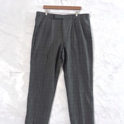 Dorothy Perkins New Grey & Ivory Check High Waisted Trousers | eBay