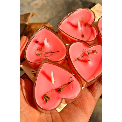 Candles & Candle Holders, Pink Mini Heart Scented Candle 🕯️🌸🌸🌸