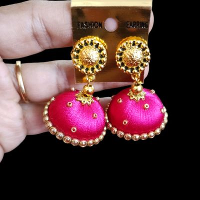 Kundan silk thread on sale earrings