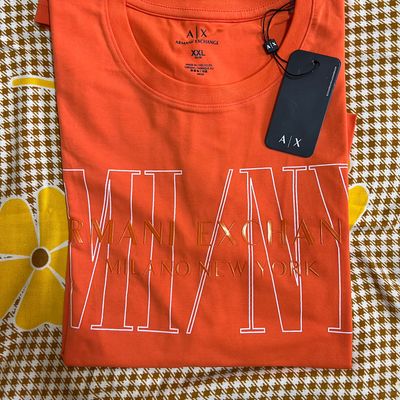 armani exchange orange shirt