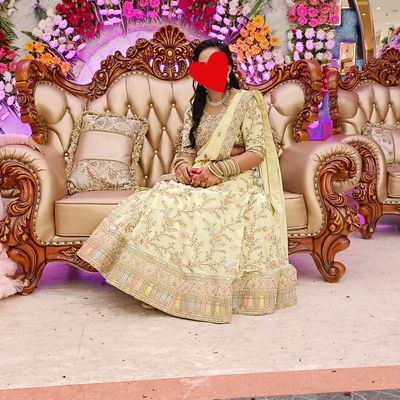 Buy Bollywood Sabyasachi Inspired silk brown bridal lehenga choli in UK,  USA and Canada | Gold lehenga, Indian bridal dress, Lehenga choli wedding