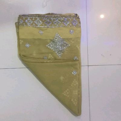 Party Wear, Traditional Silver color Satin Silk, Silk fabric Saree : 1880825