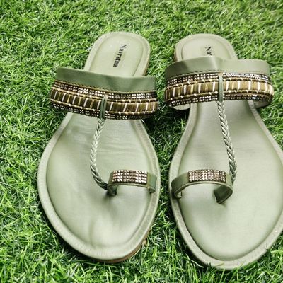 Olive sale green flats