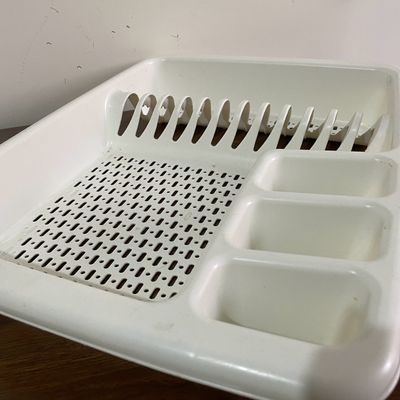 Ikea Flundra Dish Drainer with Tray White Plastic