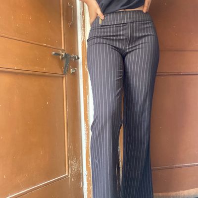 Charcoal flare bootcut pants & trousers for women casual and office wear.