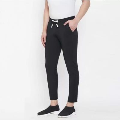 Buy Apana mens regular fit solid jogger pants black Online