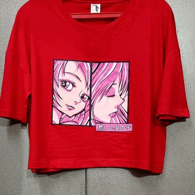 Anime Stylish Women Printed Crop Top for Girls Pure Cotton. (Small) :  Amazon.in: Clothing & Accessories