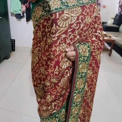 Cabric-krishna Edition-dark Maroon Wedding Kanjivaram Saree at Rs 999 |  Waghbil, Thane West | Mumbai| ID: 26144995762