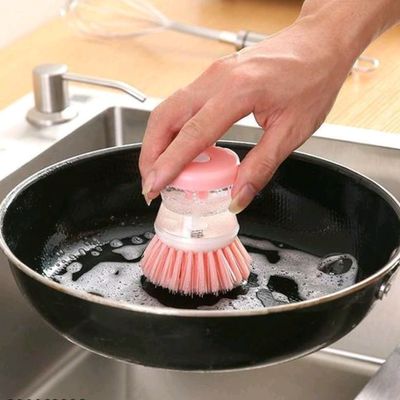 159 Plastic Wash Basin Brush Cleaner with Liquid Soap Dispenser (Multi –  maviyu4.com