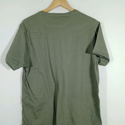 T-Shirts & Shirts, Zudio Olive Green T Shirt For Men