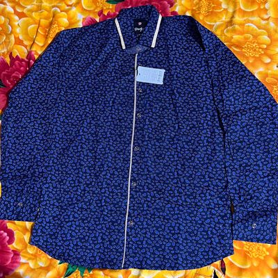 Louis Vuitton Blue Printed Long Sleeve Button Front Cotton Shirt