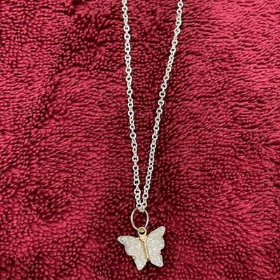 Glitter deals butterfly necklace