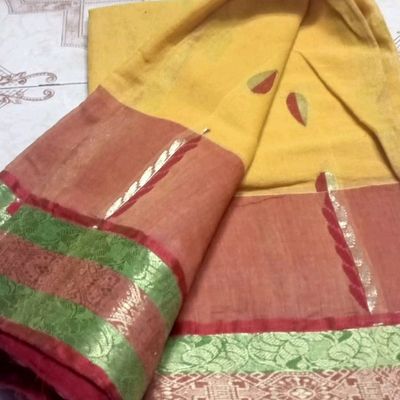 Buy Online Bengal Cotton Handloom Tant Saree Red saris In Kolkata