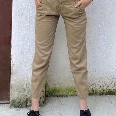 Buy KRAUS Solid Relaxed Fit Blended Fabric Women's Casual Wear Trousers |  Shoppers Stop