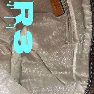 Michael Kors Jet Set Logo Print Signature Tote Handbag Purse Brown Light  Pink | eBay