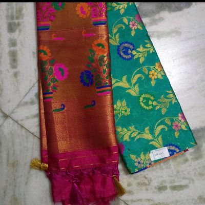 Buy Multi Colour Hand Work Silk Saree Online