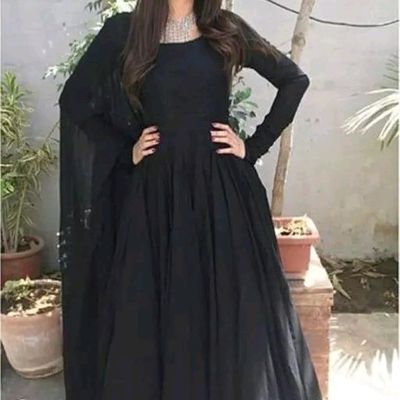 Plain discount black frock