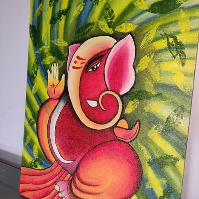 Colourful Ganesh Painting by Tanmay Sameer Karve