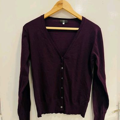 Wine colored store cardigan