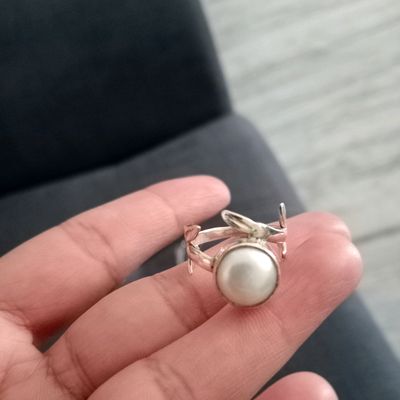 Pearl (Moti) Ring in Silver at Rs 1100/piece | Silver Pearl Ring in Delhi |  ID: 10928539488