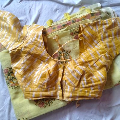 Kalamkari 3/4th Sleeves Readymade saree blouse , Indian Cotton Readyma –  D3blouses
