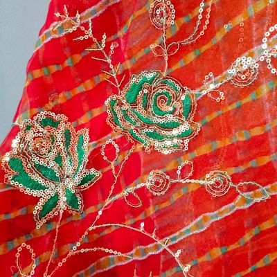 Multi Work 04 Colour Traditional Rajasthani Gota Patti Saree, Size: Free,  With Blouse Piece at Rs 750/piece in Surat