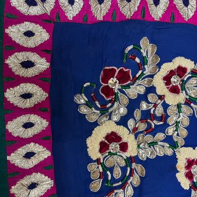 trendy leheriya foil dola silk saree with gota work bandhni print lace