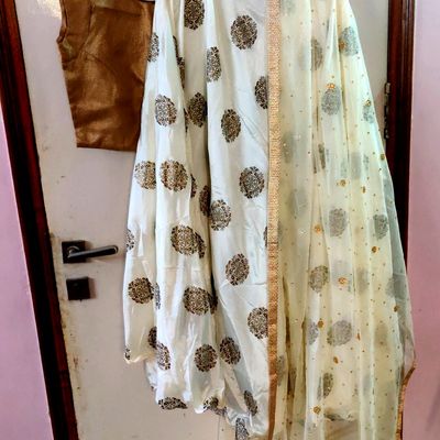 White Gold Lehenga Choli Dupatta for Women. Designer Indian Lehenga - Etsy