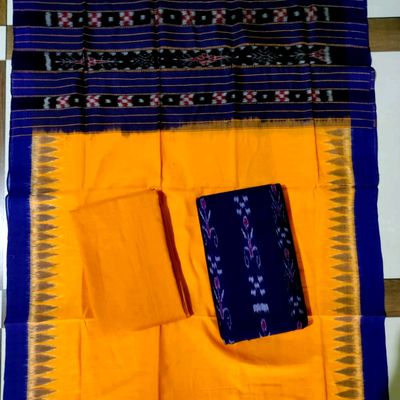 Black Ikkat Sambalpuri Cotton Dress Material | C260100445 – Priyadarshini  Handloom