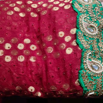 Heavy pearl bridal outlet saree