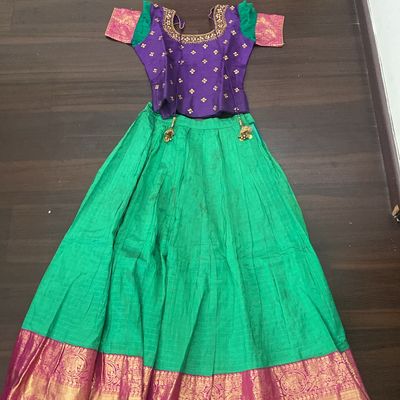 Buy Lehenga Halfsaree Teens Lehenga Kanchi Pattu Lehenga Pattu Langa Voni  for Kids Indian Kids Dresses Red Blouse Gold Lehenga Duppatta Online in  India - Etsy