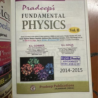 Textbooks Pradeep s Fundamental Physics VOL 1 2 class XI