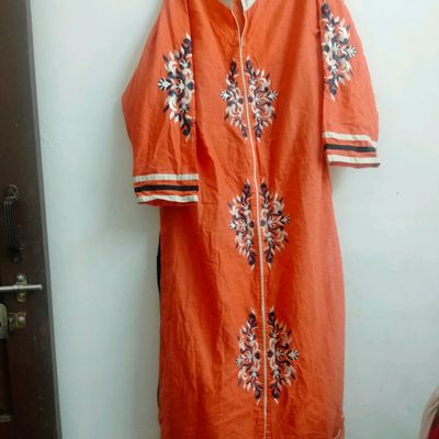 Kurtas | Cotton Dobby Material Kurthi With Full Embroidary | Freeup