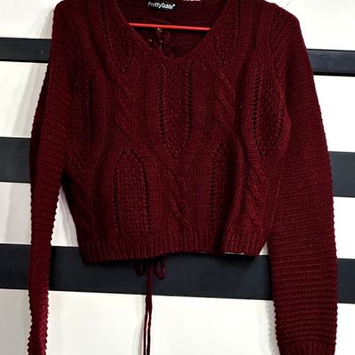 Maroon 2025 cropped sweater