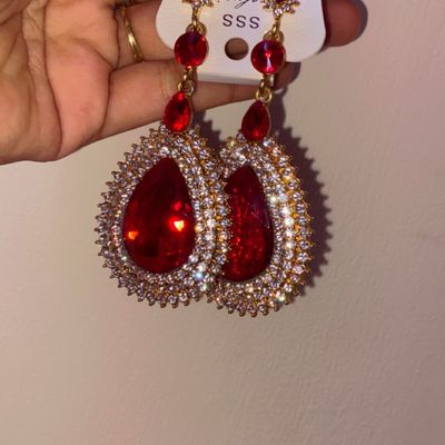 Red heavy store earrings