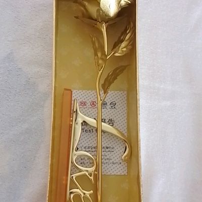 24K gold plated Red rose and Beautiful Love Photo Frame Love Stand With  unique gift box 