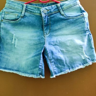 Fancy Latest & Stylish Cotton Elastic Denim Shorts Hot Pants for Women &  Girls -(Light