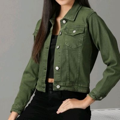 Dark Green Solid Women Denim Jacket in Ranchi at best price by Javta -  Justdial