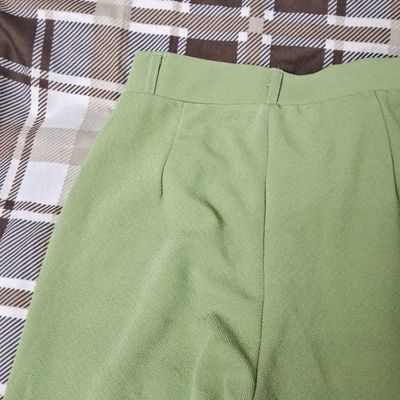 Womens & Other Stories Pants | Linen Wide-Cut Trousers Light Green |  Naccari Santa