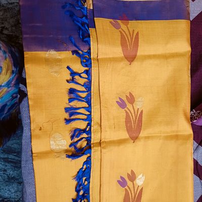 Yellow Color Banarasi Soft Silk Saree