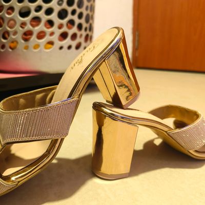 Gold 3 shop inch heel sandals