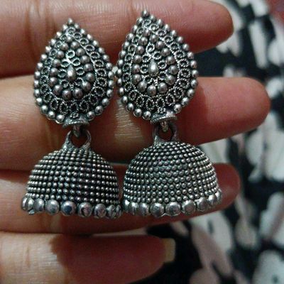 Neeara Fashion's Handcrafted Black Oxidised, Antique Finish, Ethnic Earrings